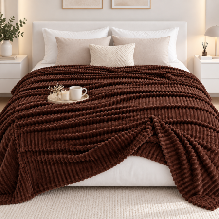 Paturi - Patura Cocolino Maro 200x230 cm – Moale, Calduroasa și Antialergica