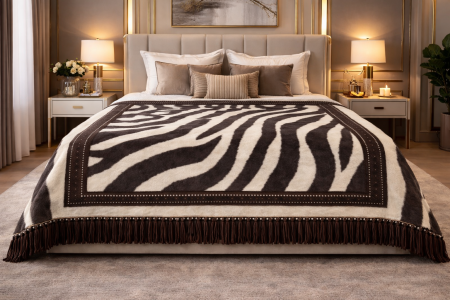 Paturi - Patura pufoasa din bumbac multicolor -180x220Cm