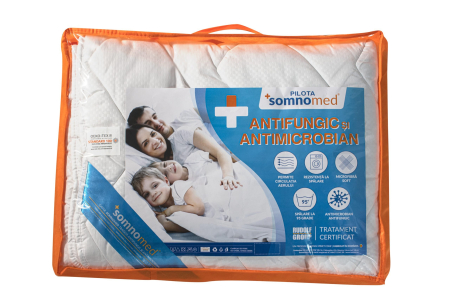 Pilota de iarna antiacarieni, Somnomed, microfibra alba, 200x220, umplutura groasa de iarna, 400 gsm [5]