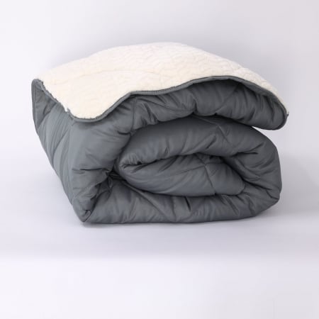 Pilote - Pilota De Iarna Sherpa Grafit Cu Blanita – Moale Si Confort Absolut 150X210 Cm