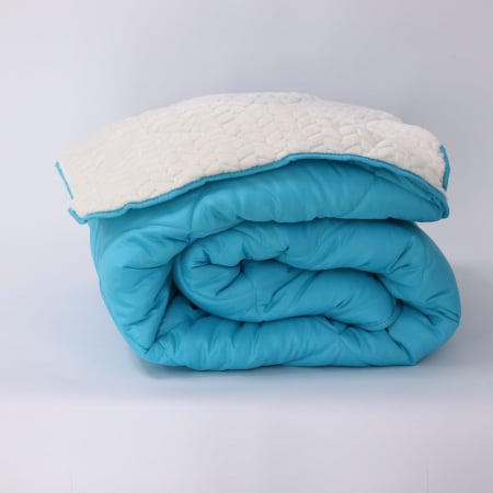 Pilote - Pilota De Iarna Sherpa Turcoaz Cu Blanita – Moale Si Confort Absolut 200X210 Cm