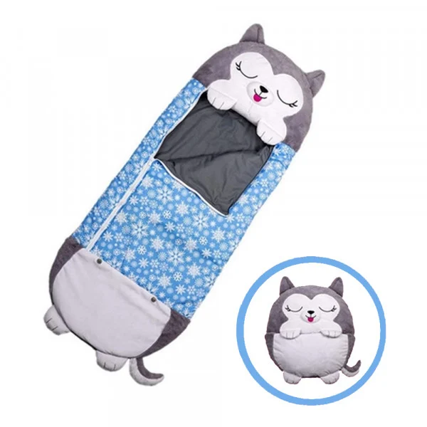 Mama si copilul - Sac de dormit pentru copii Happy Nappers Husky - perna si sac de dormit intr-unul singur 180x70 cm