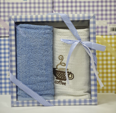Prosoape - Set 2 prosoape bucatarie cu broderie -100% Bumbac 40x60 Cm