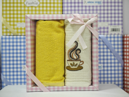 Set 2 prosoape bucatarie cu broderie -100% Bumbac 40x60 Cm [1]