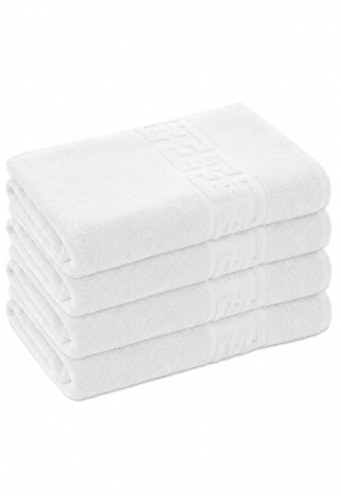 Prosoape - Set 4 Prosoape Baie Lux Bumbac 100% Alb 550 GSM- 70x130 Cm