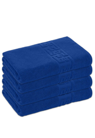 Prosoape de baie - Set 4 Prosoape Baie Lux Bumbac 100% Albastru inchis 550 GSM- 70x130 Cm