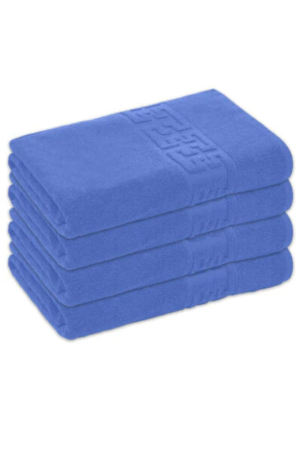 Prosoape de baie - Set 4 Prosoape Baie Lux Bumbac 100% Albastru 550 GSM- 70x130 Cm