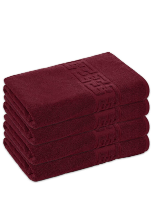 Prosoape - Set 4 Prosoape Baie Lux Bumbac 100% Bordo 550 GSM- 70x130 Cm