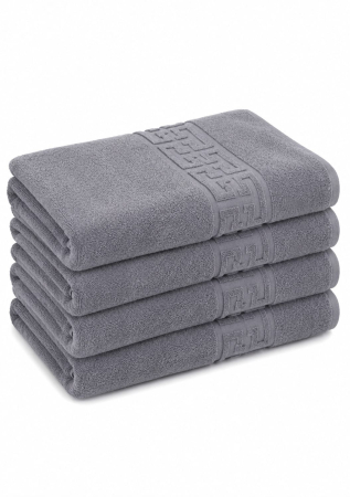 Prosoape de baie - Set 4 Prosoape Baie Lux Bumbac 100% Gri 550 GSM- 70x130 Cm