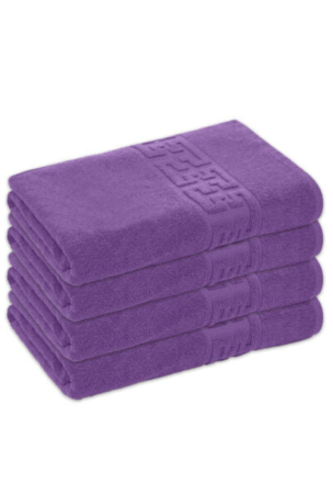Prosoape - Set 4 Prosoape Baie Lux Bumbac 100% Mov 550 GSM- 70x130 Cm