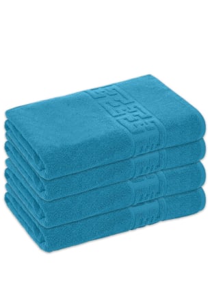 Prosoape de baie - Set 4 Prosoape Baie Lux Bumbac 100% Turquaz 550 GSM- 70x130 Cm