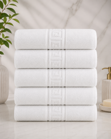 Set 5 Prosoape Pentru Corp Hotel Royal Line -70x140 Cm, 100% Bumbac, 550 GSM