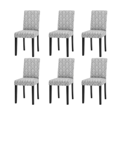 Huse Canapele & Scaune - Set 6 Huse de Scaun, model Jacquard, Gri -Elastice, Elegante, Durabile