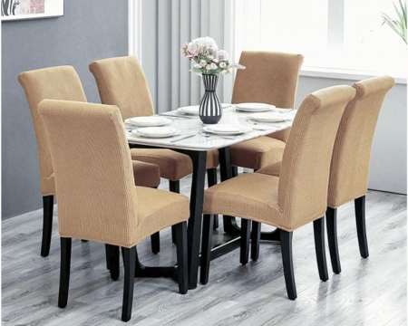 Huse Canapele & Scaune - Set 6 Huse Pentru Scaun Culoare Bej – Elastice, Elegante, Durabile