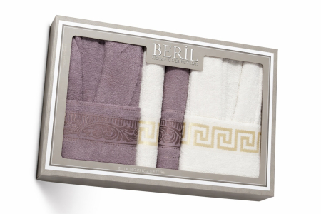 Articole Baie - Set Cadou De Lux– 2 Halate + 4 Prosoape Asortate Cu Sapun Inclus