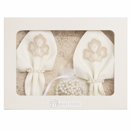 Set De Masă Lux 26 Piese – Dantelă Brodată, Șervețele cu Brățări,160X220 Cm [1]