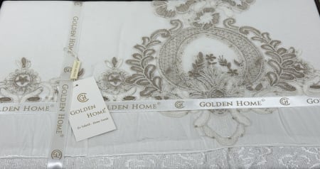 Set de Pat 6 Piese Super Lux – Bumbac Premium cu Broderie Manuală Aurie [1]