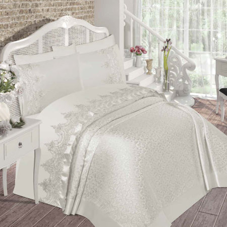 Lenjerii De Pat Din Bumbac Ranforce - Set de Pat 6 Piese Super Lux – Bumbac Premium cu Broderie Manuală Aurie