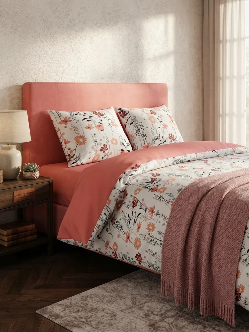 Lenjerii De Pat 100% Bumbac - Set Lenjerie de Pat 100% Bumbac – 220×240 cm (4 Piese) – Confort Premium