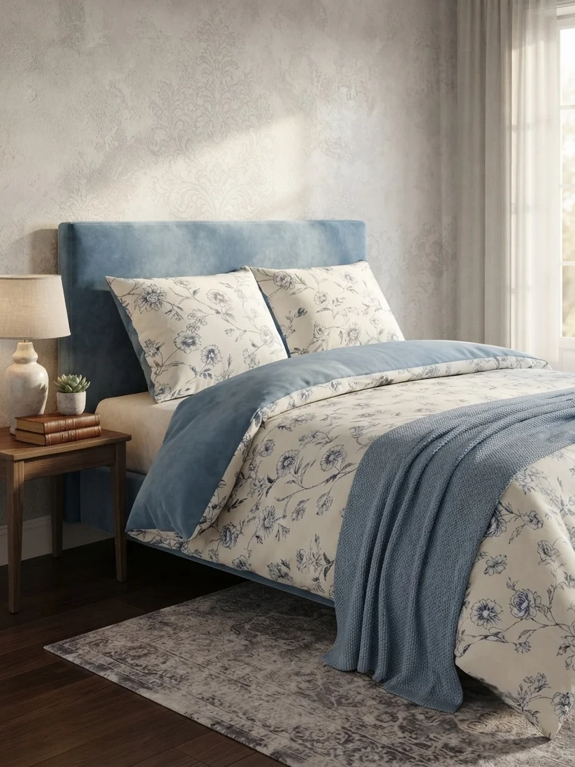 Lenjerii De Pat 100% Bumbac - Set Lenjerie de Pat 100% Bumbac – 220×240 cm (4 Piese) – Confort Premium