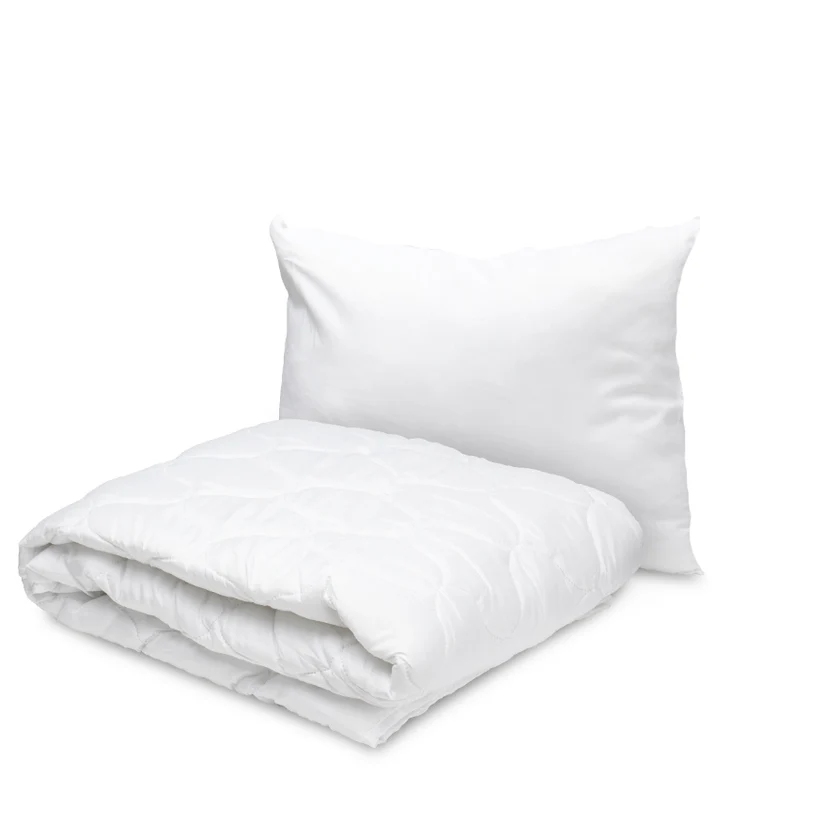 Oferta Speciala - Set Pilota Ultrasonic 140x200 Cm + Pernă 50x70, Microfibră Albă Cm