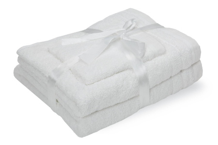 Set prosoape bumbac , 600gsm, de fata 50x90 cm + de corp 70x140 + de maini 30x50 cm, alb optic [3]