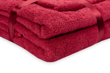 Set prosoape bumbac 600gsm de fata 50x90 cm + de corp 70x140 + de maini 30x50 cm, bordeaux [2]