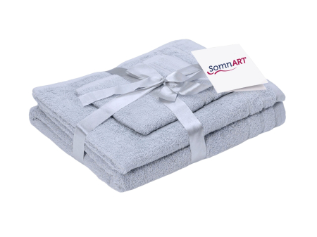 Set prosoape bumbac - Set prosoape bumbac , 600gsm, de fata 50x90 cm + de corp 70x140 + de maini 30x50 cm, gri
