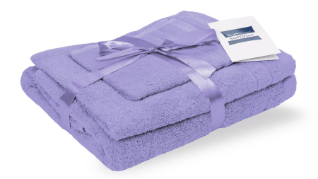 Set prosoape bumbac - Set prosoape bumbac 600gsm de fata 50x90 cm + de corp 70x140 + de maini 30x50 cm, lila