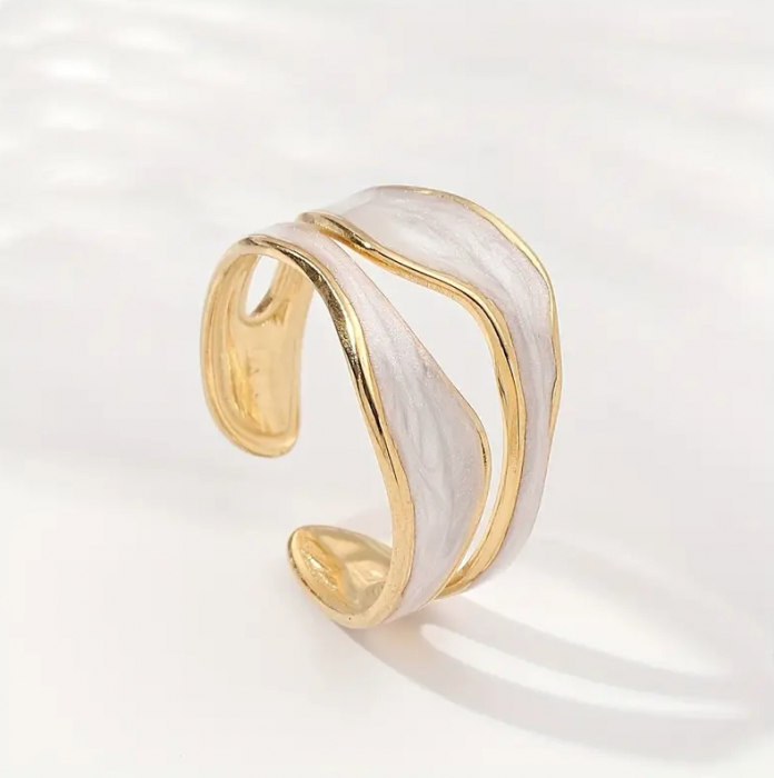 Inel Gloria alb auriu [3]