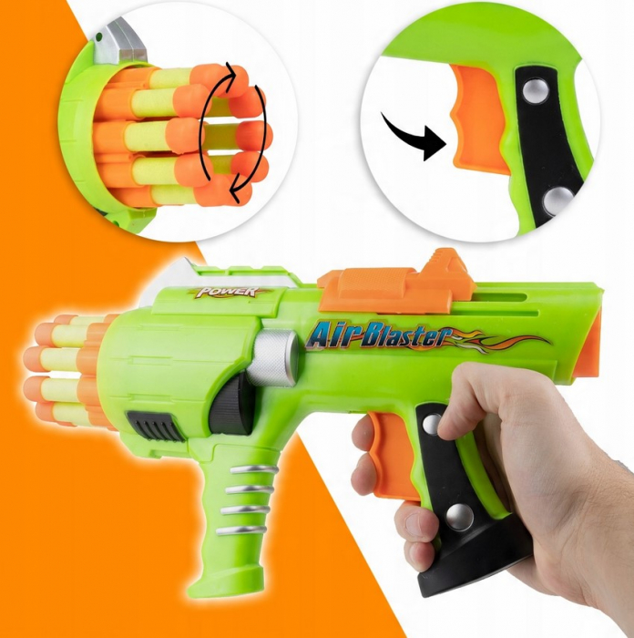 Pistol cu Gloanțe din Spumă – Set Complet cu 12 Proiectile [4]
