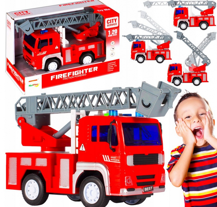 Autospecială de Pompieri cu Scară – Lumini, Sunete și Baterii Incluse [1]