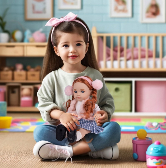 Păpușă Fetiță – 36 cm – Cu Membre Mobile și Păr Lung – Păpușică Drăgălașă [8]
