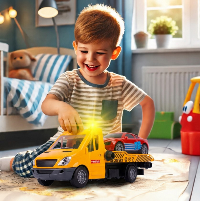 Auto Platformă – Asistență Rutieră / Camion de Remorcare – Cu Lumină, Sunet și Tracțiune [7]