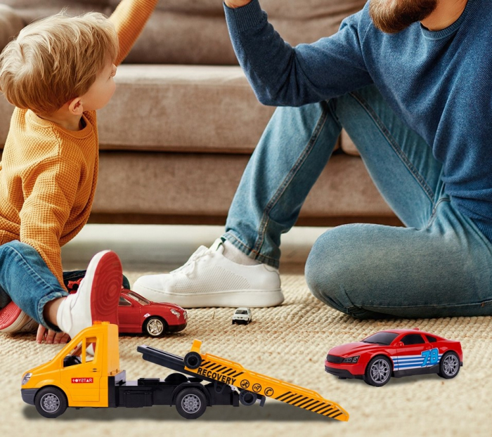 Auto Platformă – Asistență Rutieră / Camion de Remorcare – Cu Lumină, Sunet și Tracțiune [5]