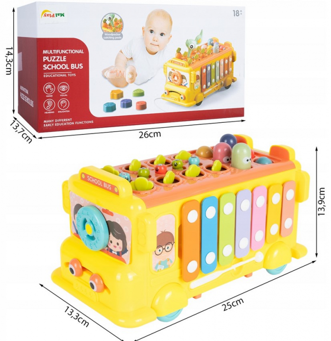 Cub Educativ cu Țambal și Ciocănel – Jucărie Multifuncțională pentru Copii [2]