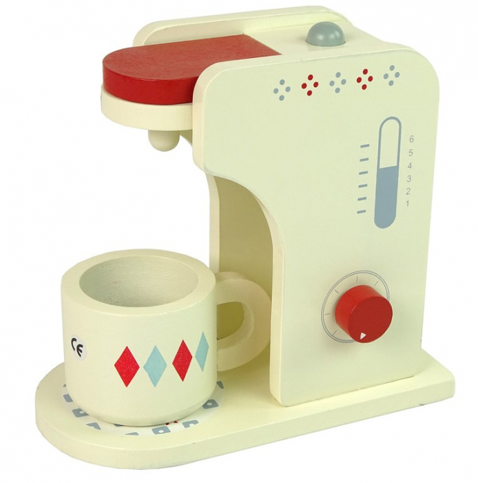 Aparat de cafea din lemn cu accesorii – pentru bucătăria copiilor [4]