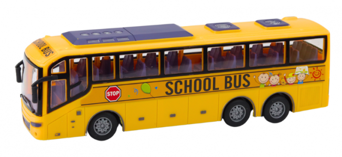 **Autobuz Școlar RC 1:30 cu Telecomandă, Lumini, Galben** [2]