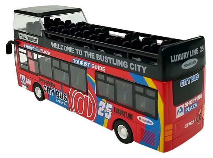 Autocar turistic cu două etaje, uși care se deschid, roșu [5]