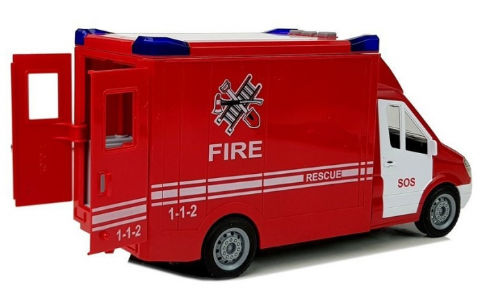 Autospecială de pompieri cu fricțiune, sunet, mișcare și uși care se deschid [2]