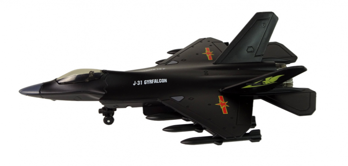 Avion de Vânătoare Negru cu Acționare prin Fricțiune, Scară 1:72 [4]