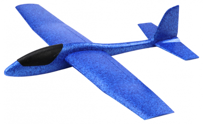 Avion Mare din Spumă (Styrofoam) – Planor Ușor cu Lumini, Albastru, 68 CM [2]