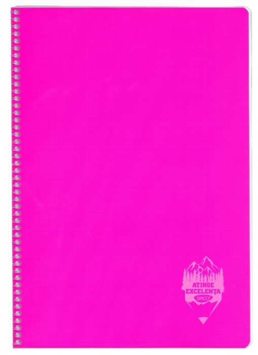 Caiet A4 96 file copertă plastic spiră Română DACO [3]