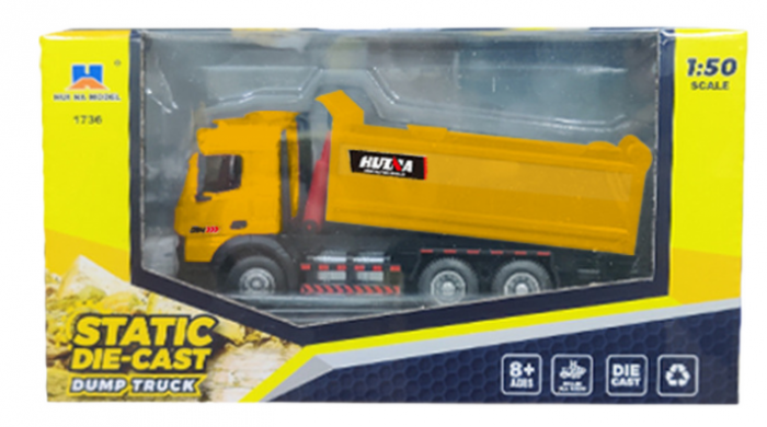 Camion basculant metalic Huina galben, scară 1:50 [3]