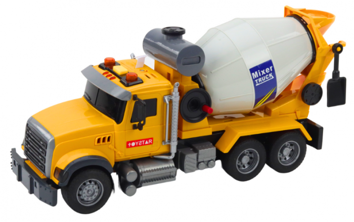 Camion Betoniță cu Tambur Rotativ, Lumini și Sunete, Galben [2]