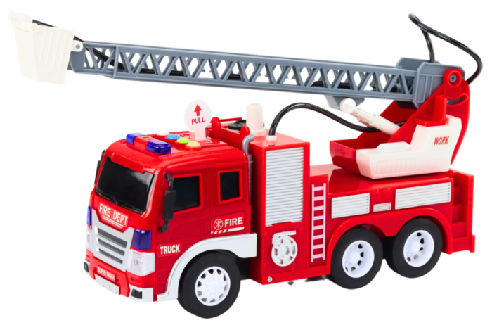 Camion de Pompieri cu Braț Telescopic 1:16 – Lumini, Sunete, Apă, Funcție de Înaintare – Roșu [2]