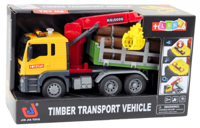 Camion Forestier cu Macara pentru Lemne, Lumini și Sunete, Galben, Scară 1:14 [4]