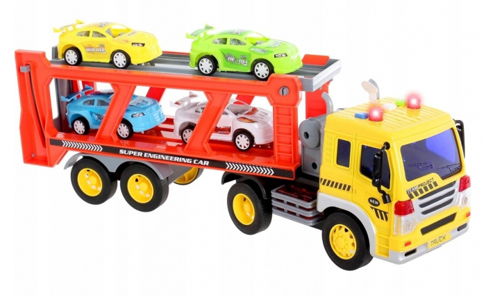 Camion Platformă cu Lumini și Sunete – Set cu 4 Mașinuțe [2]