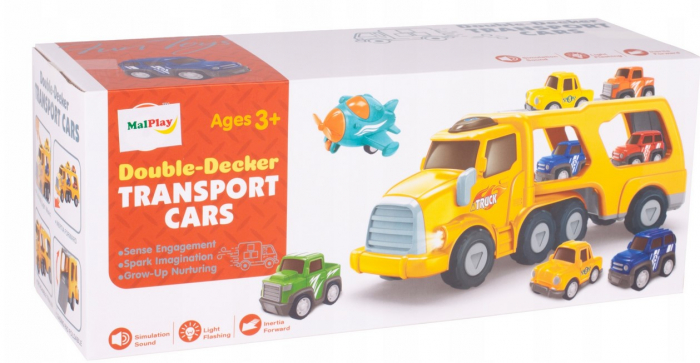 Camion Platformă TIR cu Vehicule și Avion – Lumină și Sunet [8]