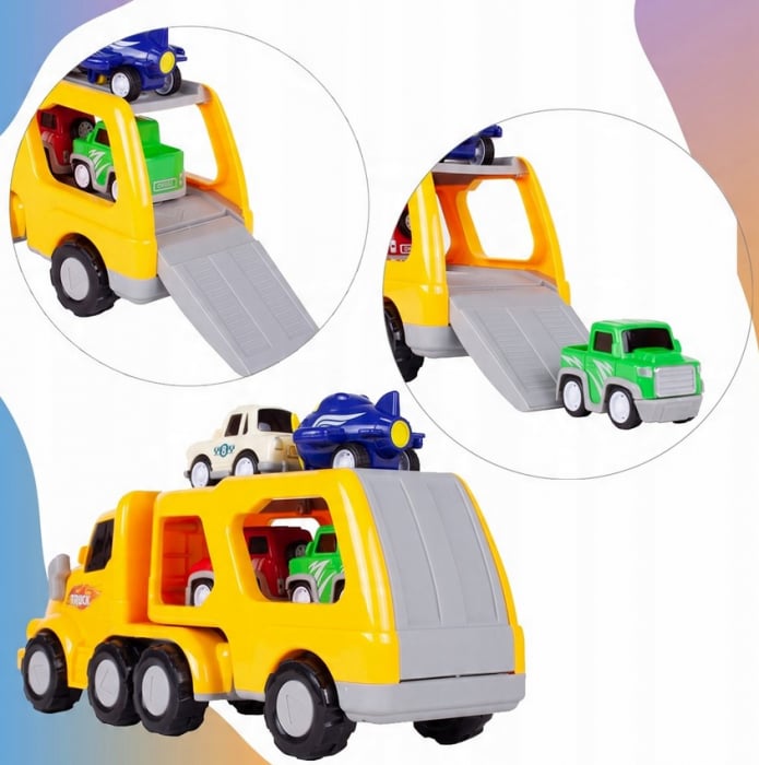 Camion Platformă TIR cu Vehicule și Avion – Lumină și Sunet [9]